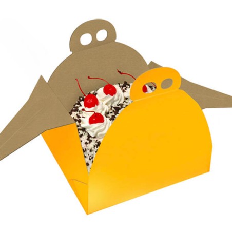 CAJA PARA TARTA 24X24X10CM ORO