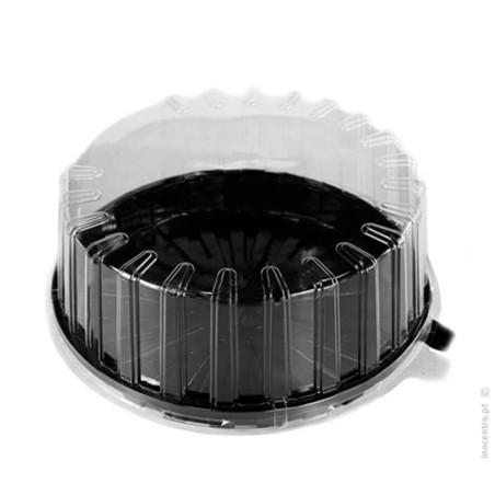 CAJA TRANSPARENTE 27.7X24CM BASE NEGRA