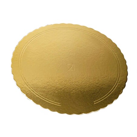 BASE PARA TARTA 30CM 3MM ORO ONDULADA