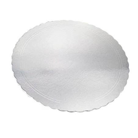 BASE PARA TARTA 30CM 3MM PLATA ONDULADA