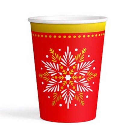 6 VASOS DE CARTÓN - ROJO COPO