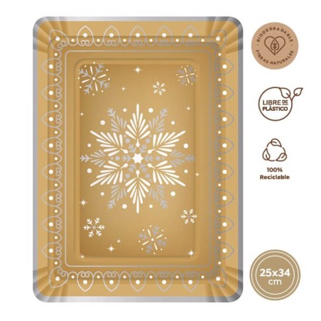 BANDEJA CARTON ORO 25X34CM