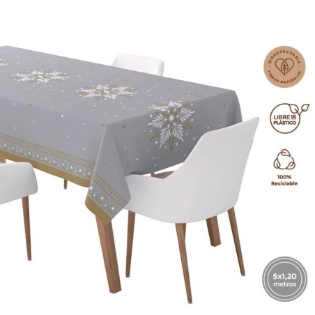 Mantel Navidad plata 1.2X5m