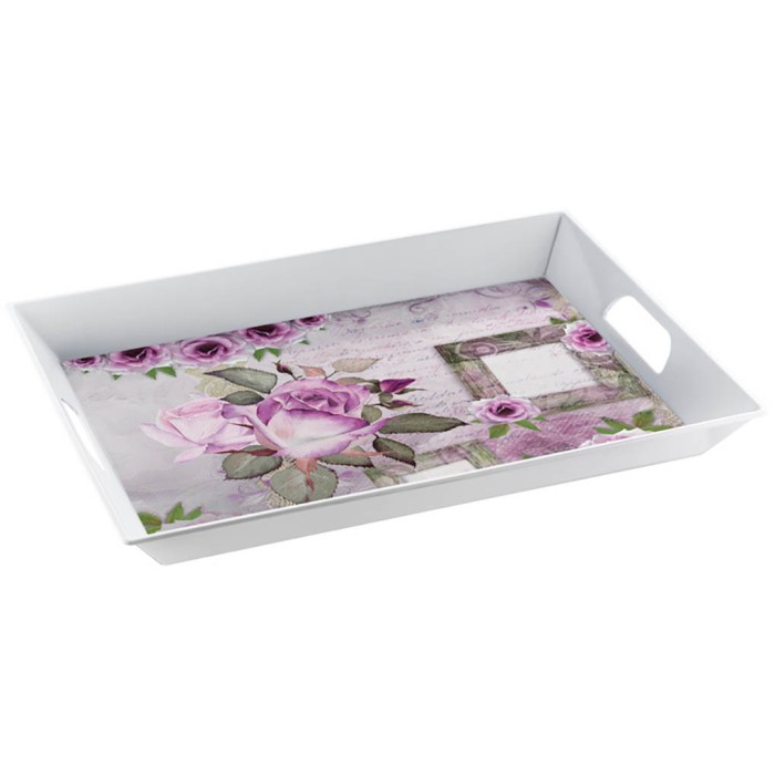 BANDEJA CON ASAS 37.5X50.5X5CM "ROSAS"