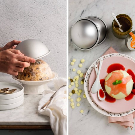 Molde semiesfera 15x7.5cm aluminio