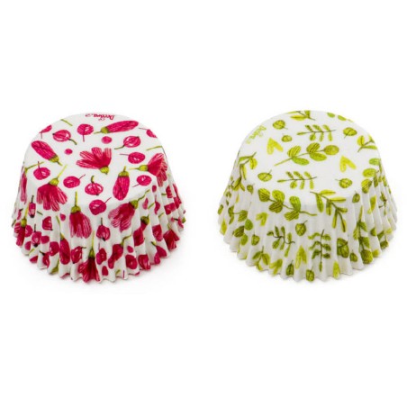 Cápsulas para cupcakes - Flores de acuarela 36 und