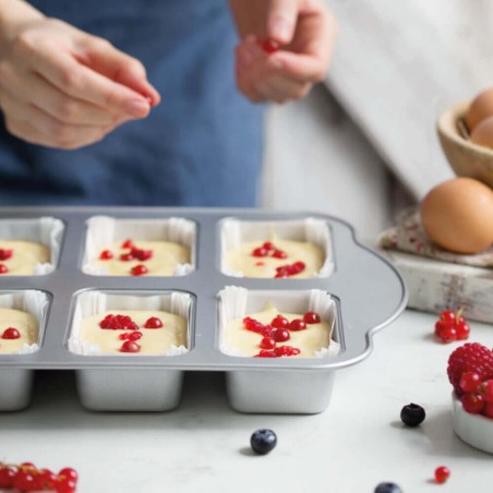 Molde mini plum cake - 8 cavidades rectangulares