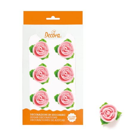 6 Rosas de azúcar - rosas