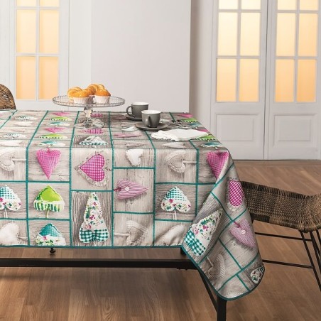 Mantel antimanchas corazones 150x200cm