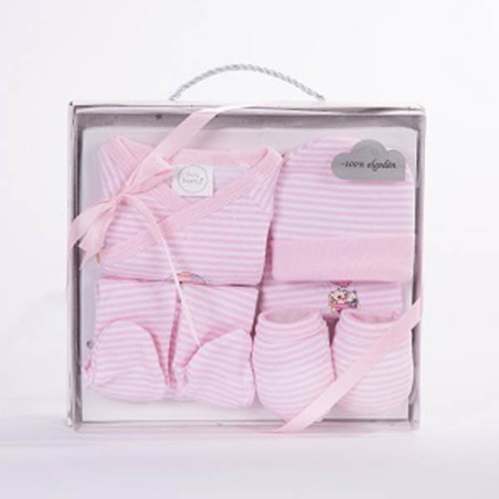 CONJUNTO 5P ROSA RECIEN NACIDO 