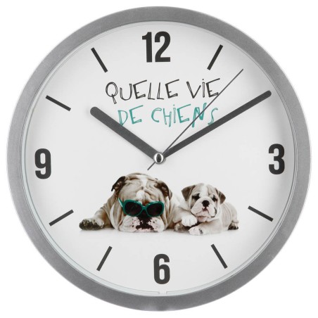 RELOJ DE PARED 22CM PERRITOS
