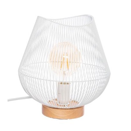 LÁMPARA DE MESA 28CM METAL BLANCO