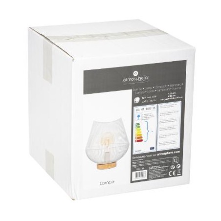 LÁMPARA DE MESA 28CM METAL BLANCO