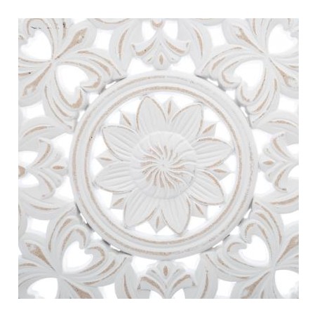 MANDALA MADERA 48CM BLANCO