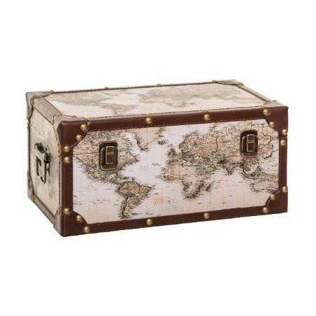 BAÚL DECORACIÓN - MAPAMUNDI 56X34X29