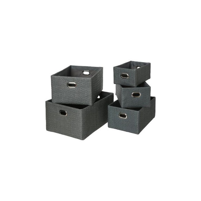 CESTO ALMACENAJE GRIS 32X22X15CM