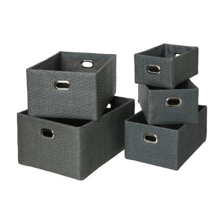CESTO ALMACENAJE GRIS 32X22X15CM