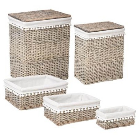 CESTO DE MIMBRE - FOLK BLANCO 33X23X13