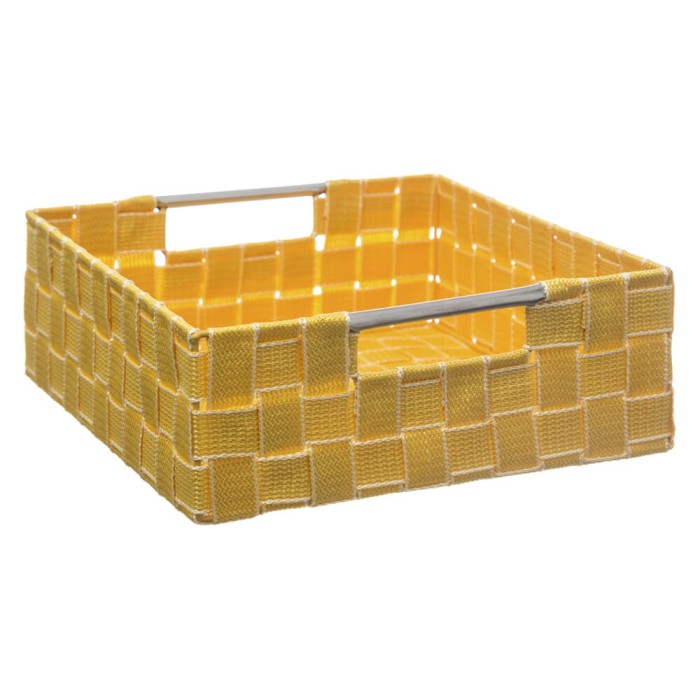 CESTO ORDENACIÓN MOSTAZA 13X9CM