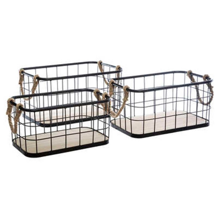 CESTO METAL NEGRO 37,9X26,1X19CM