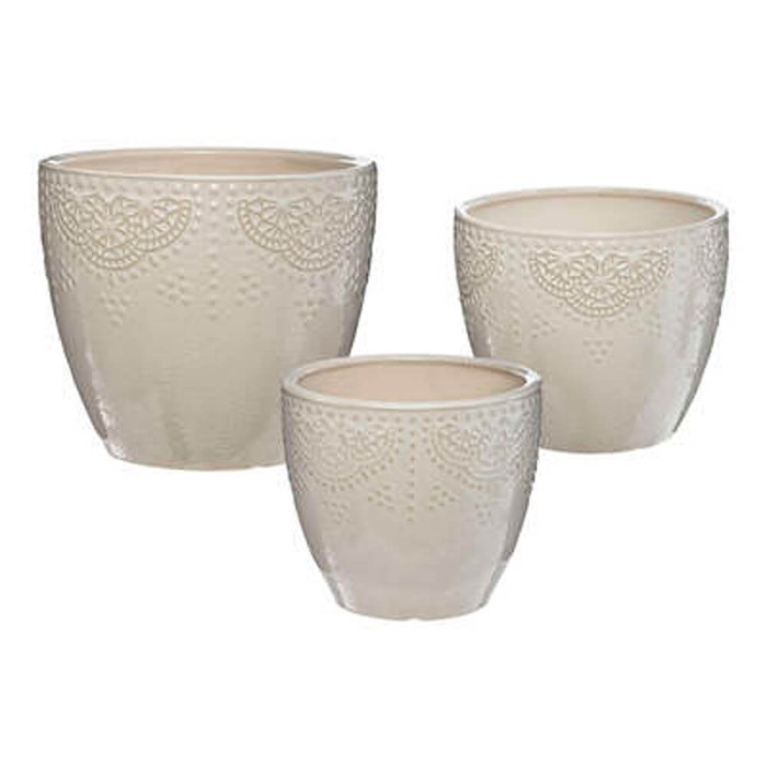 MACETA CERAMICA BEIGE 30X24,8CM