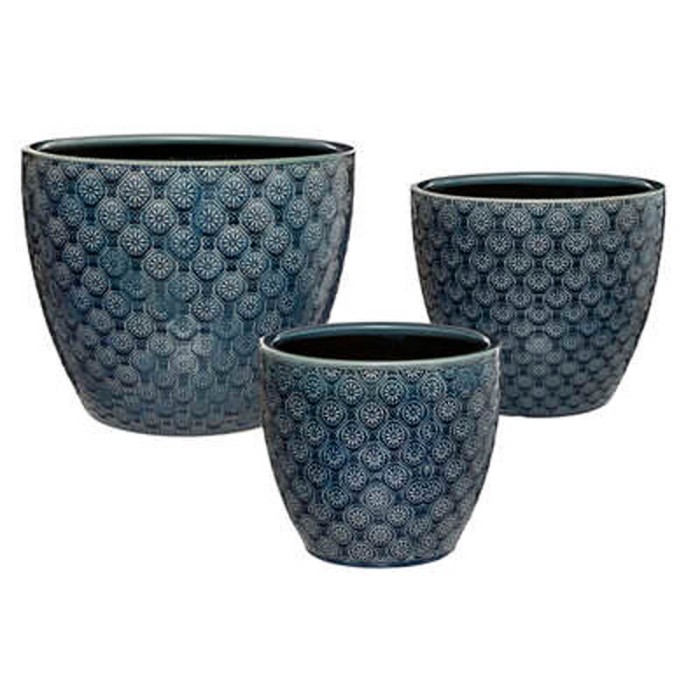 MACETA CERAMICA AZUL 30X24,8CM