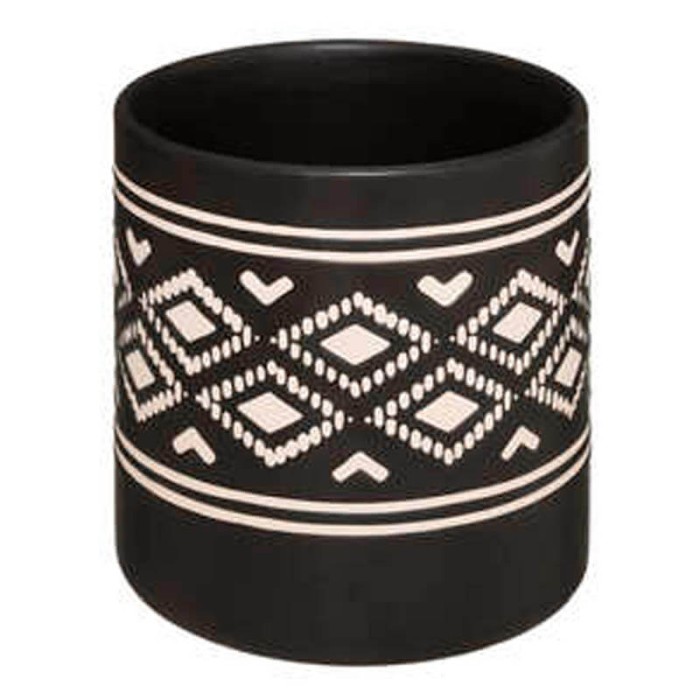 MACETA CERÁMICA - SAFARI NEGRO 14X14CM