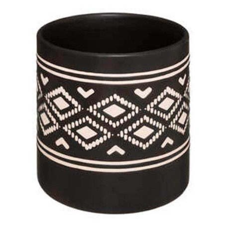 MACETA CERÁMICA - SAFARI NEGRO 14X14CM