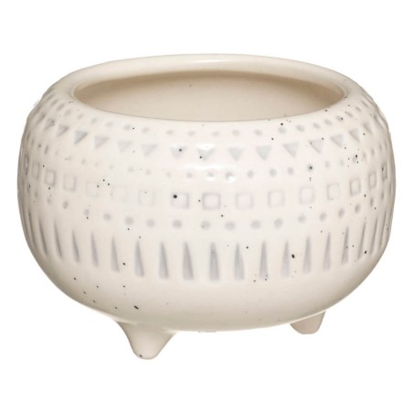 MACETA CERAMICA BEIGE PATITAS