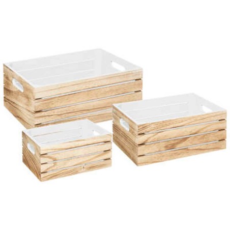 CAJA DE MADERA - BLANCO 29X21X13CM