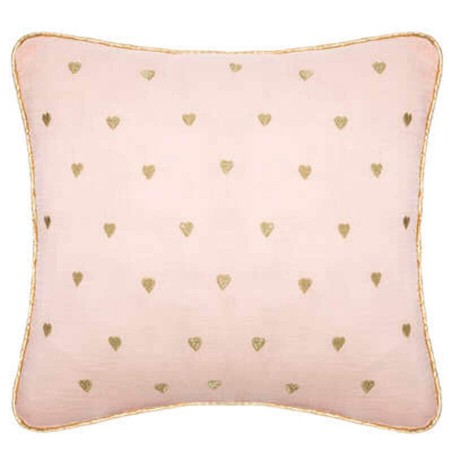 Cojín decorativo infantil rosa corazones 40x40cm