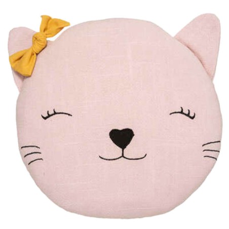 Cojín decorativo infantil gato rosa