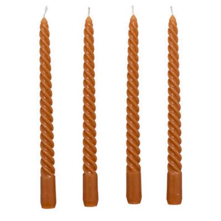 Velas candelabro retorcidas, 4 uds