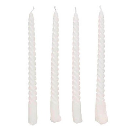 Velas candelabro retorcidas, 4 uds