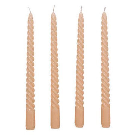 Velas candelabro retorcidas, 4 uds