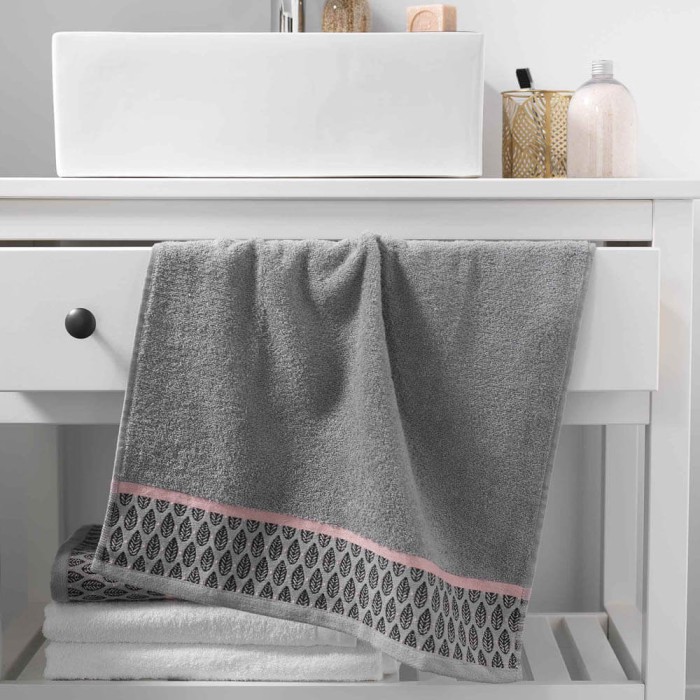 TOALLA DE BAÑO 50X90CM GRIS CENEFA