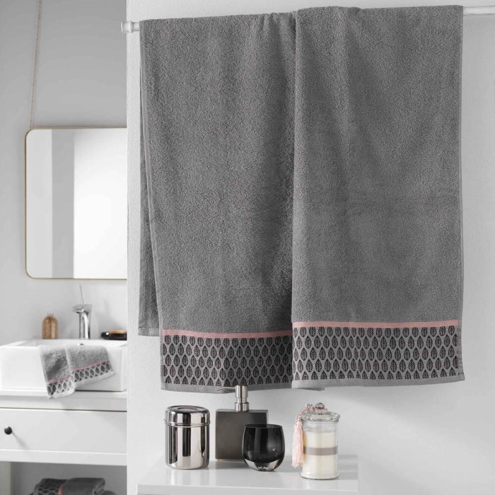 TOALLA DE BAÑO 90X150CM GRIS CENEFA