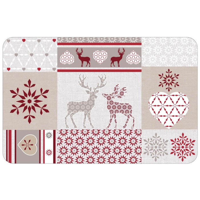 MANTEL INDIVIDUAL - ROJO COPOS 28.5X44CM