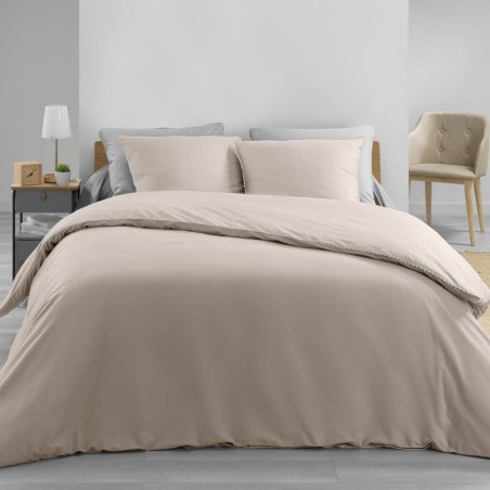 FUNDA DE CAMA 240X220CM PERCAL BEIGE
