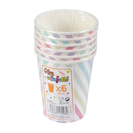 6 VASOS ARCOIRIS 25CL 