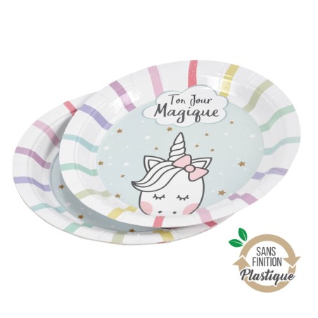 6 PLATOS UNICORNIO 18.5CM