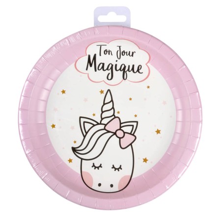 6 PLATOS UNICORNIO 23CM