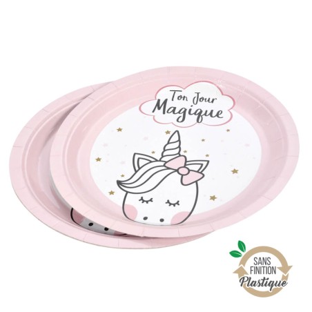 6 PLATOS UNICORNIO 23CM