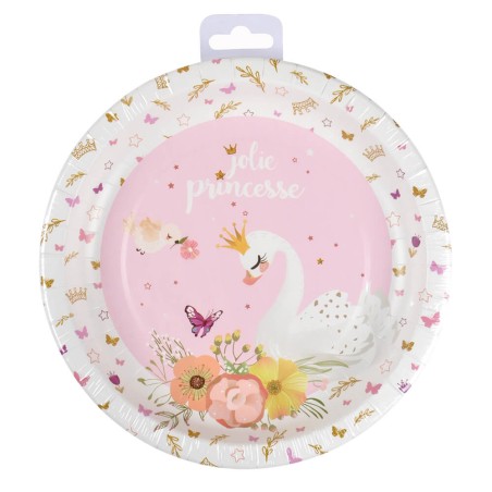 6 PLATOS CISNE FIESTA 23CM