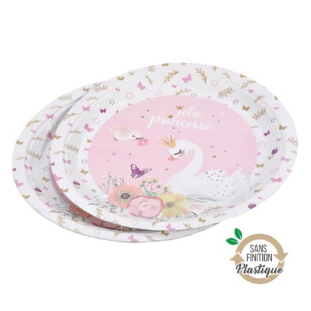 6 PLATOS CISNE FIESTA 23CM
