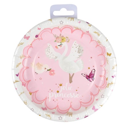 6 PLATOS CARTON CISNE 18.5CM