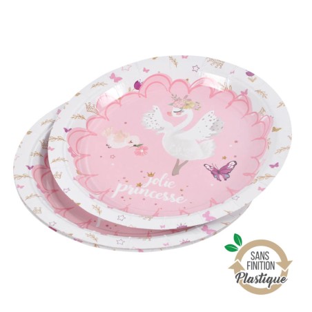 6 PLATOS CARTON CISNE 18.5CM