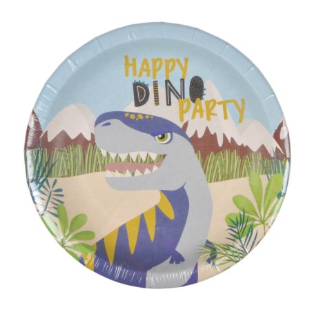 6 PLATOS DESECHABLES DINOSAURIO - BAMBU