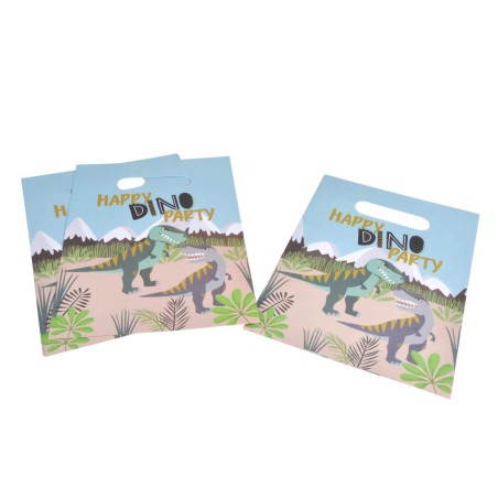 6 BOLSAS DE PAPEL - DINO FIESTA