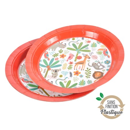 6 PLATOS DE CARTÓN - ANIMALES 18.5CM